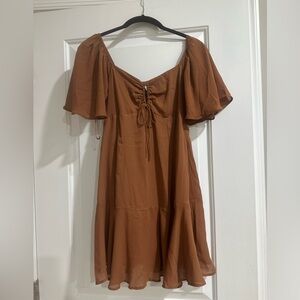 Abercrombie Mini Dress in Rust Amber Orange | Size XS